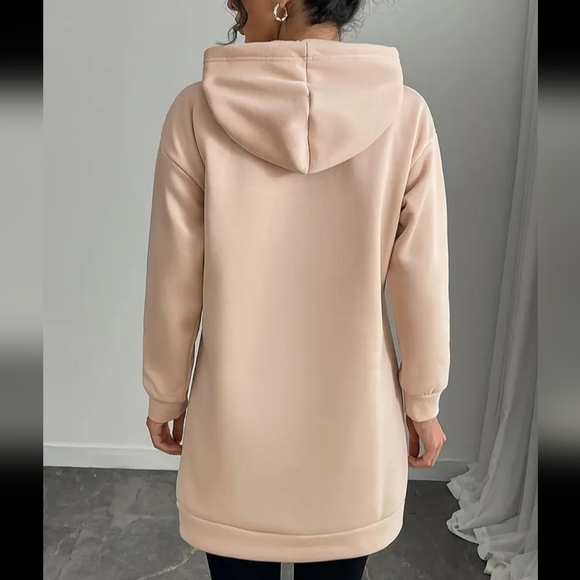 New apricot oversized sweatshirt with hood size large - Picture 6 of 11